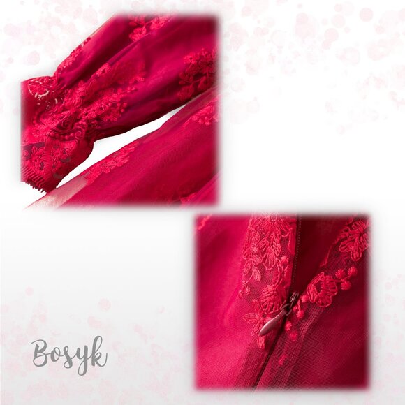 Carmin The Spanish Dress - urgundy Red - Dress for Girls - Elegant Dresses - Picture 4 of 6